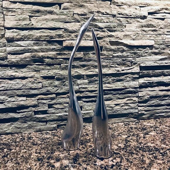⬇️PRICE DROP FOR CCO!⬇️ Vintage Hoselton recycled aluminum goose/crane figurines - Picture 3 of 9